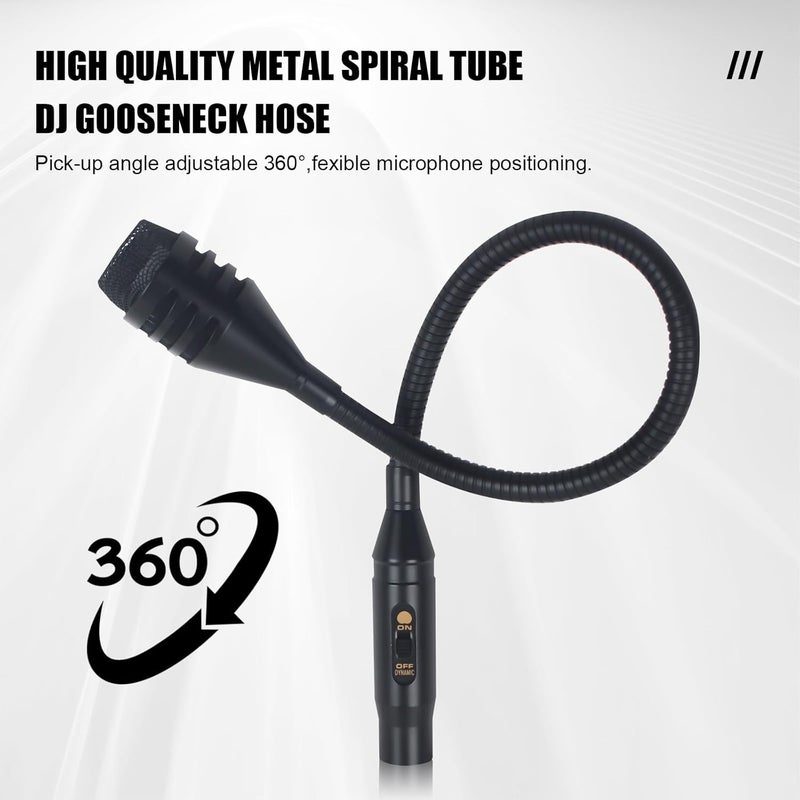 micfuns D2 Flexible Professional Dynamic bob Barker Microphone with switchgear for Video Conference, Singing, Karaoke DJ Mixer Dedicated Disc KTV Bar Gooseneck DJ Mic,3-pin XLR - Image 4
